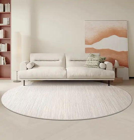 White Cream Round rug